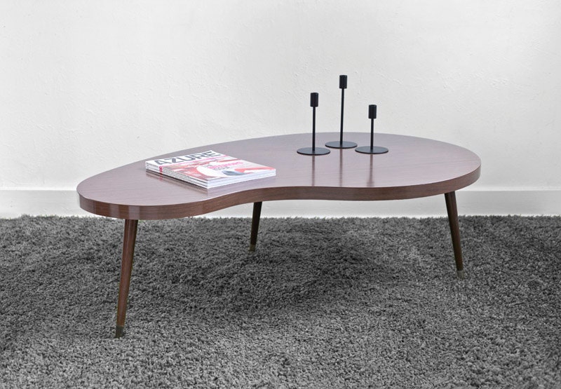 Vintage Kidney Coffee Table - Mid Century, Modern, Wood, Retro, Boomerang