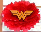Wonder Woman Superhero tissue paper pompom kit Il_170x135