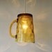 Amber Bubble - Upcycled Hanging Pendant Lighting Fixture Featuring a Vintage Hazel Atlas El Dorado Pitcher - OOAK BootsNGus Lamp Design
