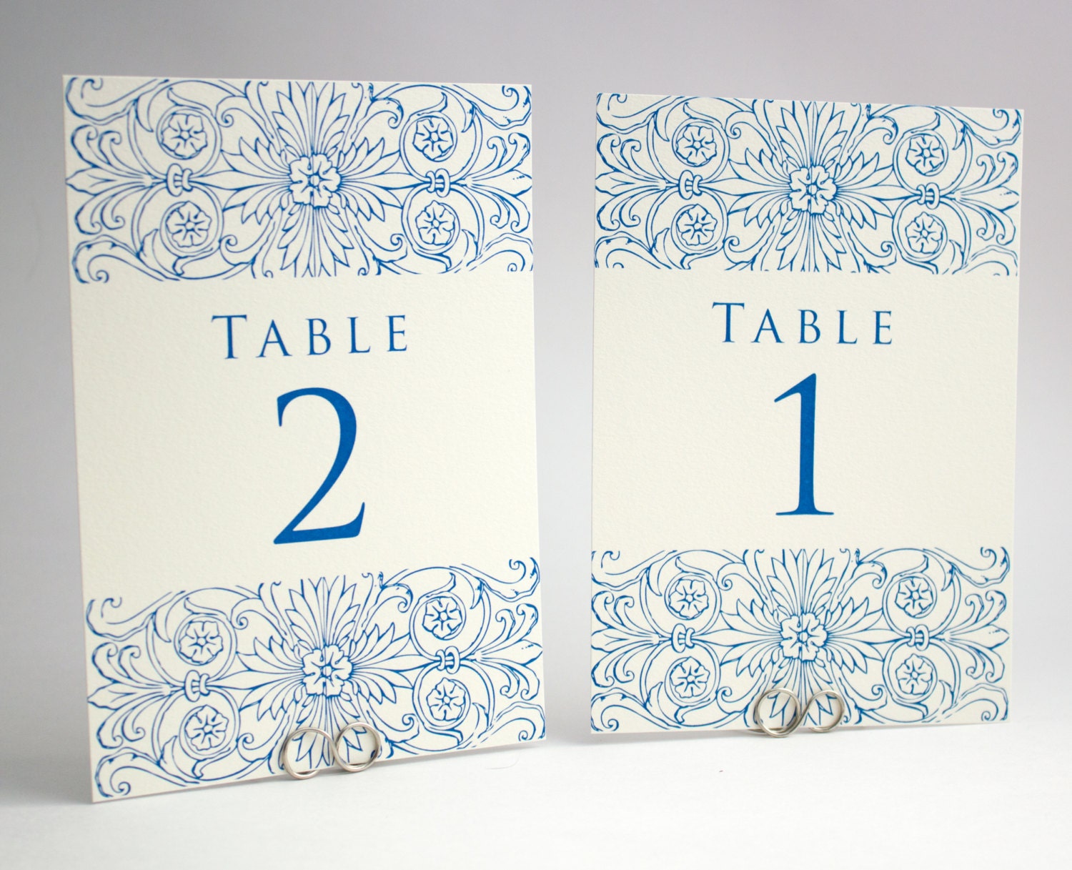 Wedding Reception Elegant Floral Border Custom Table Numbers -  Special Events