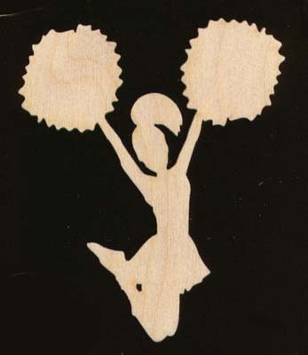 6 Piece Cheerleader Jumping Figure 4 inches Tall  Unfinished Craft Wood Cutout 875-4