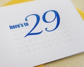 Letterpress Birthday Card - 29 again