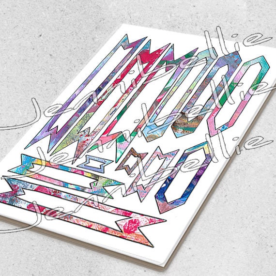 Artful Banners (w Label) Digital Collage Sheet