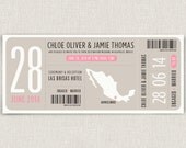 Boarding - Modern destination wedding invitation boarding pass design