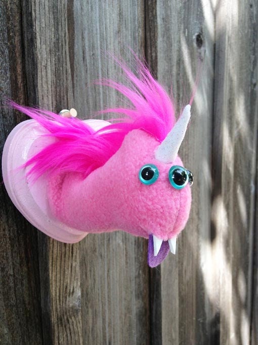 Three-eyed Magical Pink Uniworm Head Mount