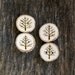 Wooden Button - Set of 4 Wood Burned Tree Branch Buttons - 1 1/8" diameter - For Knitting, Crochet, Journals, Sewing and Crafting