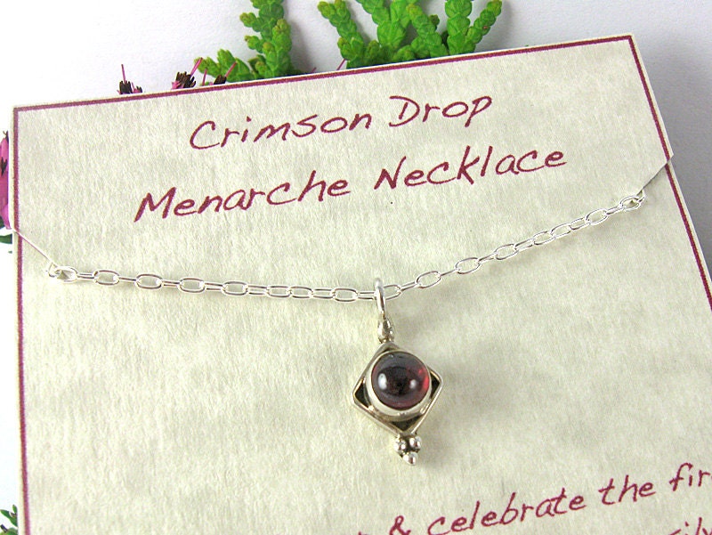 Crimson Drop Menarche Necklace - Red Tent Jewelry