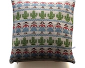 35cm Knitted Lambswool Cowgirl Pattern Cushion