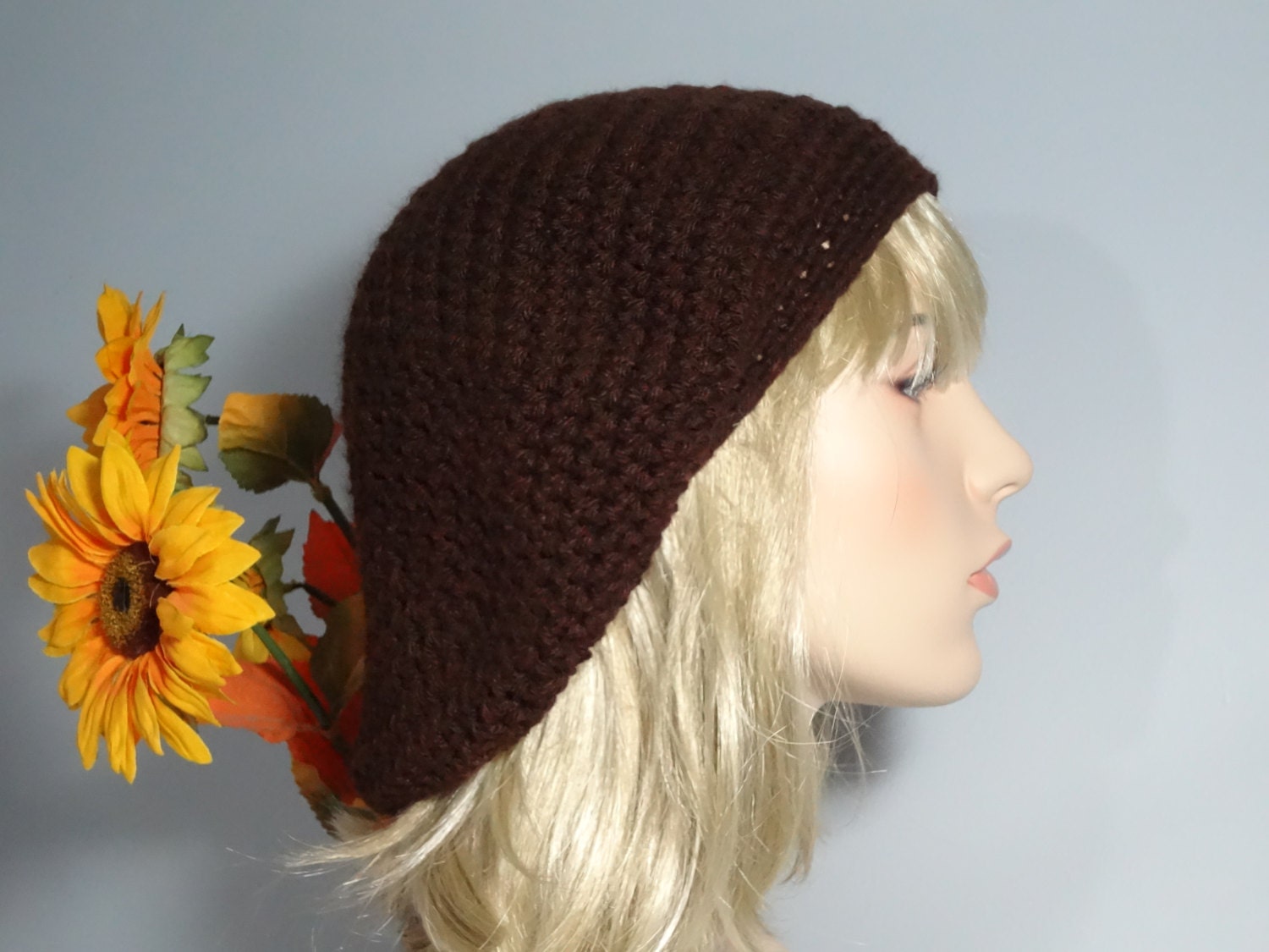 Dark Brown Slouch, Tam Hat, Snood, Beret.  Teens, Men or Women can Wear This.  Item 6