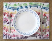 Musical Notes Placemat with Matching Coaster