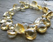 Amazing LUXE Champagne Quartz Coins, 8 inches, 9 - 13mm (12k37)