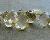 Luxe Cushion Cut Quartz Pears - Quartz Briolettes - AAA Beads - 12 - 16mm (12k45b)