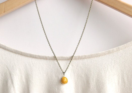 Mustard Yellow Gold Bridesmaid Necklace //  Mustard Bridesmaid Gifts // Vintage Wedding // Country Rustic Wedding