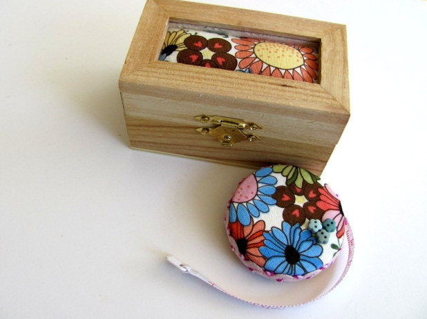Pin Cushion Box and Tape Measure Set