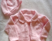 Sweater Hat Set Baby 18-24 Months Knit Pink