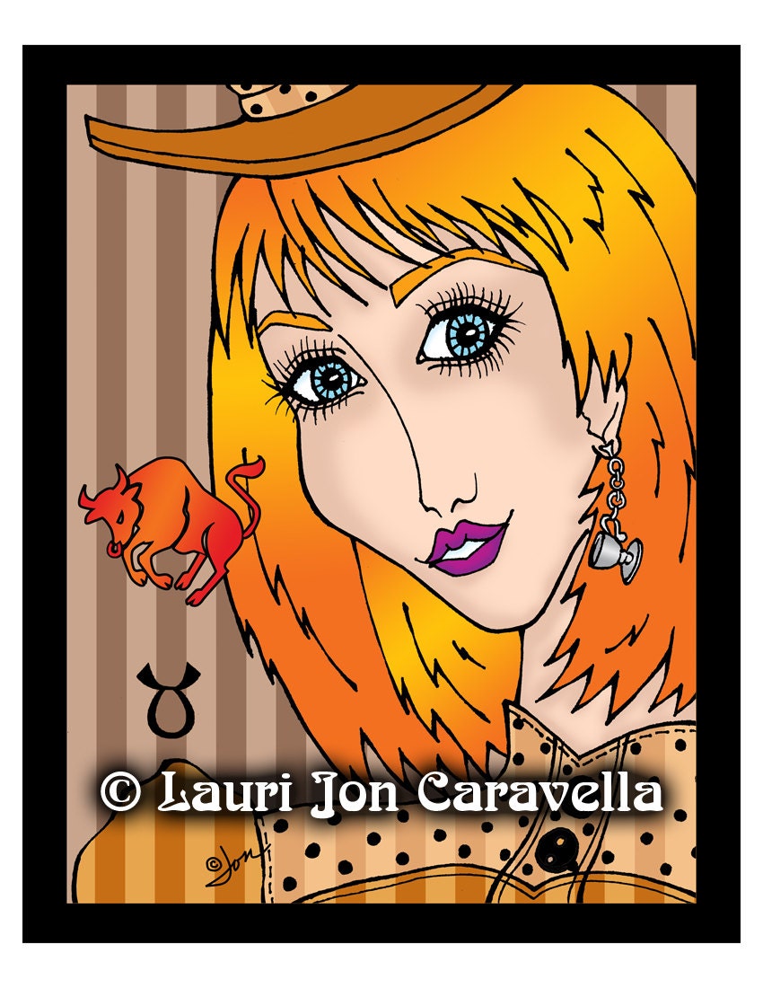 Taurus Steampunk Gal (Zodiac) Rianna Stardust (TM) by Lauri Jon Stardust Steampunk (TM) 8x10 Print