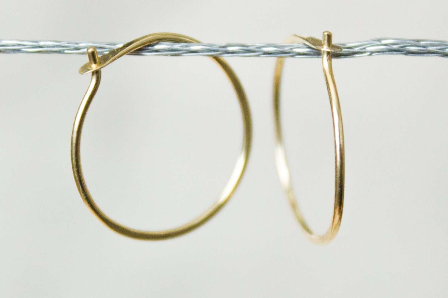 18k Gold Hoop Earrings - Small Hoops, gold hoops