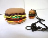 Recycled Cheeseburger Necklace & Wallet Combo