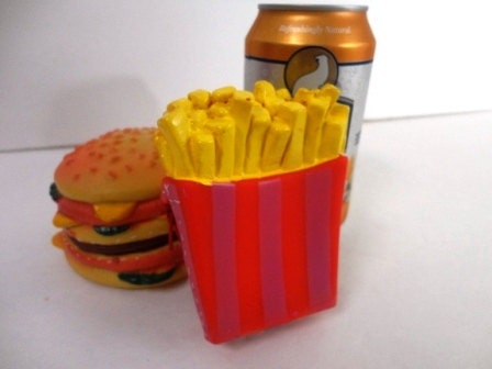 French Fries Recycled Rubber Change Purse & Wallet