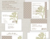 Wedding Invitation in sage green & khaki with oak tree, Under the Oak Tree Suite Il_170x135