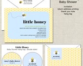 Little Honey Bee Baby Shower Invitation in Yellow and Blue Il_170x135