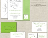 Forever Green Calligraphy Script Wedding Invitation, Wedding Invites, Wedding Invitation, Modern Logo Monogram, Whimsical, Contemporary Il_170x135