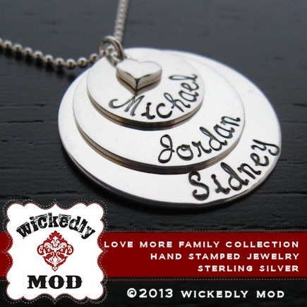 Mother's Necklace - Mother Necklace - Personalized Necklace - Hand Stamped - Lisa personalized mother's necklace