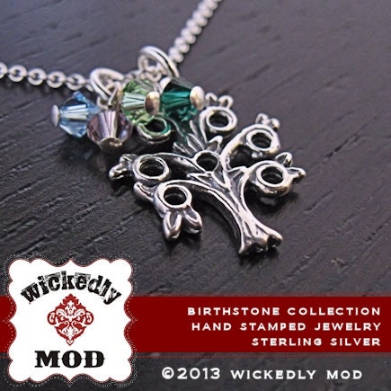 Mom Necklace - Family Necklace - Personalized Necklace - KRIS family tree with birth month crystals mom necklace
