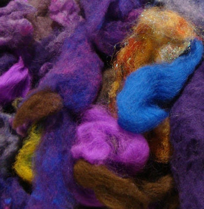 Wet Felting Grab Bag- Mostly Purple (2 oz.)