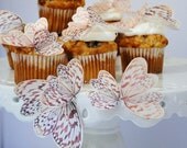 new BUY 35 get 3 FREE edible cake decoration - ivory BUTTERFLIES - wedding cake toppers - edible butterflies by Uniqdots on Etsy