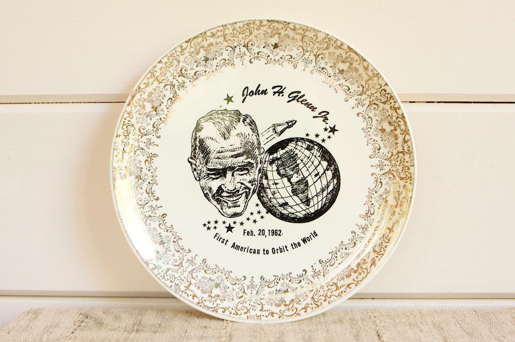 Vintage Commemorative Plate-John H. Glenn Jr.