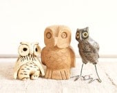 Trio of Vintage Owl Figurines-Instant Collection