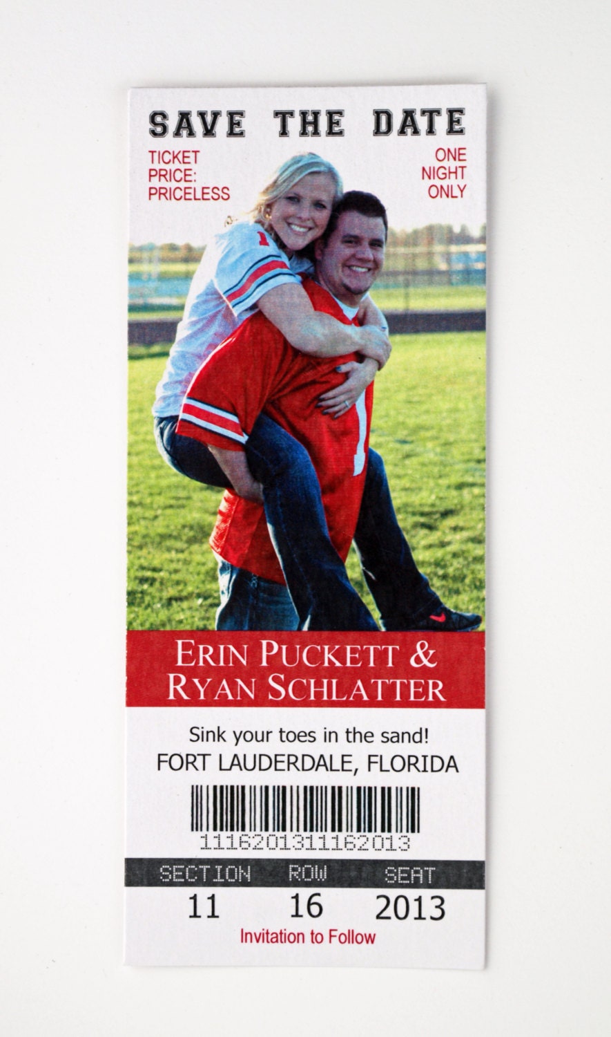 Save the Date - Photo Sports Ticket