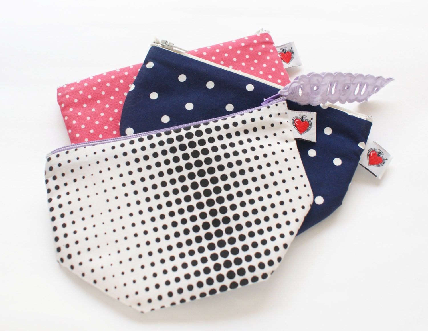 Mini Polka Dot Zippered Pouch FINAL SALE