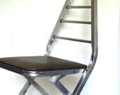 Vintage Mid Century Aluminum Child's Folding Chair, Metal, Atomic
