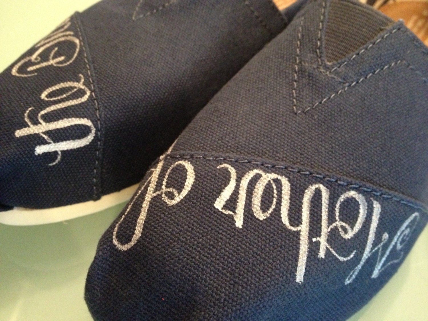 LEVEL 1 CUSTOM TOMS - hand painted Wedding / Honeymoon / Special Occation shoes