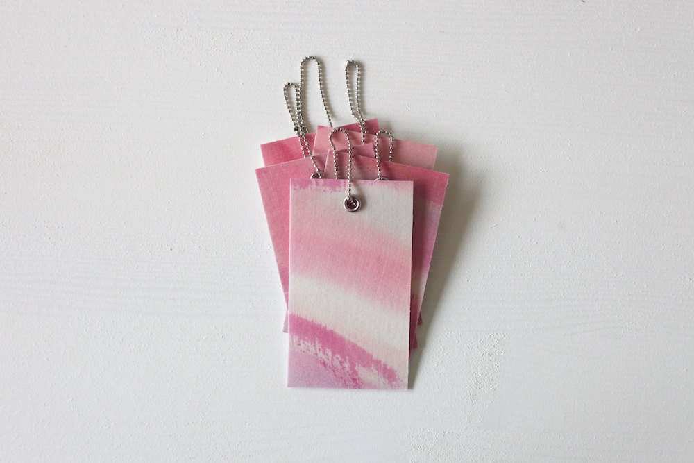 Upcycled Batik Gift Tags - Pink Mist no.22