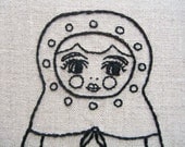 Winter Maids, Matryoshka embroidery pattern PLUS Freebie, Russian doll, babushka, nesting doll