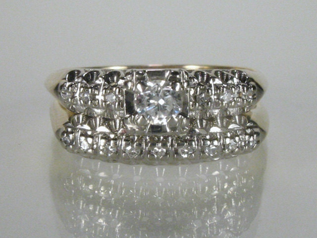 Vintage Diamond Wedding Rings Set