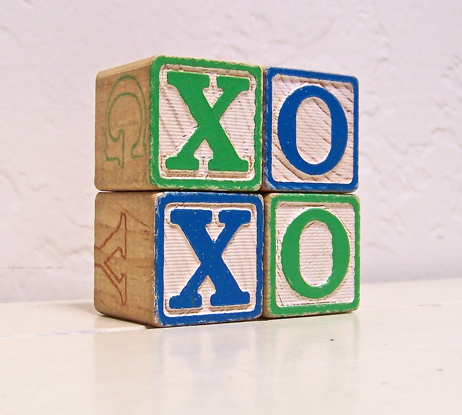 xoxo - vintage wooden letter blocks