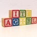 vintage wooden blocks - it's a girl