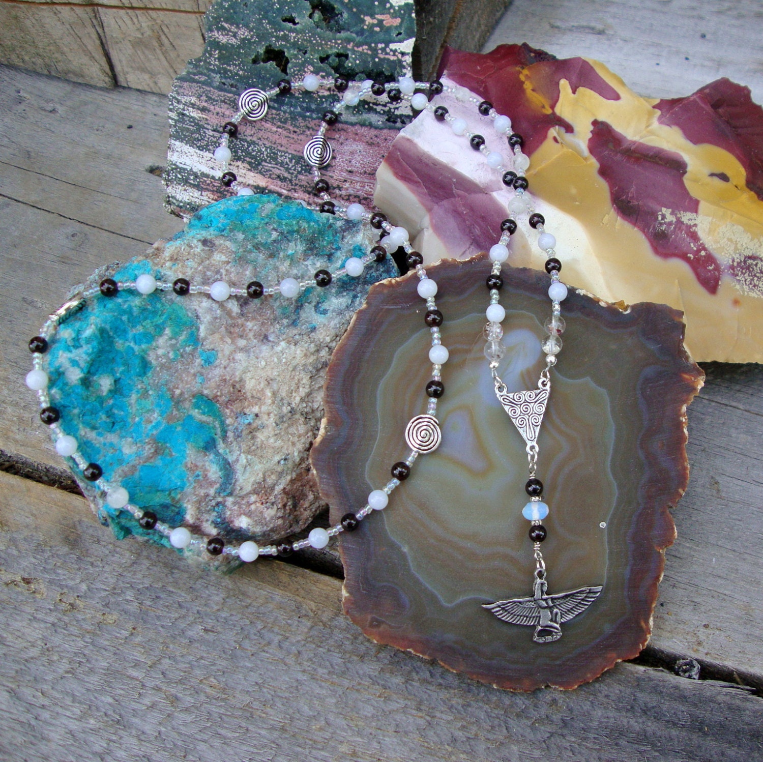Pagan Rosary / Witches Rosary / Meditation Beads / Altar Beads / Isis / Goddess / Wiccan / Pagan / Free Ship in US