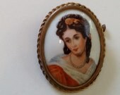 Vintage Limoges Cameo Brooch