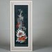 Vintage Hollywood Regency Asian Handpainted Floral in Red White and Black