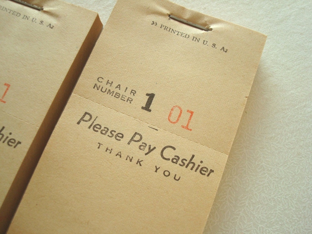 Vintage barbershop receipt pad, 1940s (1)