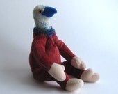 vulture headed ape, recycled and altered stuffed toy