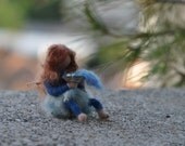 Needle Felted Wool  Little See Fairy. Soft sculpture. Waldorf inspired standing doll.