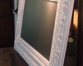 Chalkboard, MAGNETIC and MAGNIFICENT, Vintage, Ornate, White-Distressed Frame (27 x 36 3/4 inches)