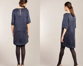 30% OFF  OverSized blue silk Dress,Cocktail dress, blue mini women Dress fashion dress, Formal Cocktail Dress