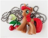 MLP charm necklace, Cherry Spices Figure, Stainless Steel Ball Chain - My Little Pony, Gyaru
